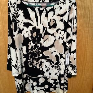 Chico's Monochrome Floral Women's Blouse